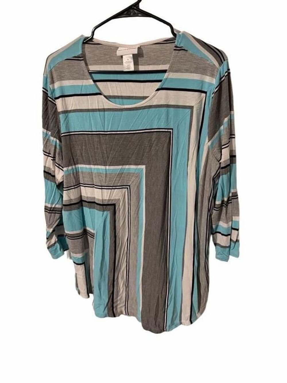Alfred Dunner Top Size XL Blue Striped